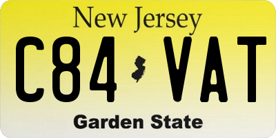 NJ license plate C84VAT