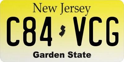 NJ license plate C84VCG