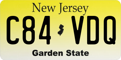 NJ license plate C84VDQ