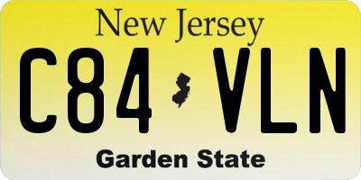 NJ license plate C84VLN