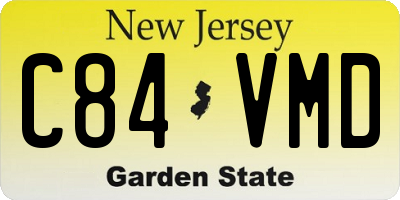 NJ license plate C84VMD
