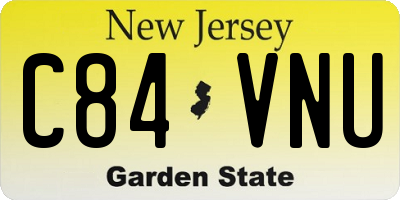NJ license plate C84VNU