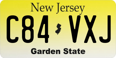 NJ license plate C84VXJ