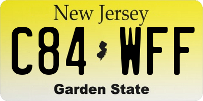 NJ license plate C84WFF