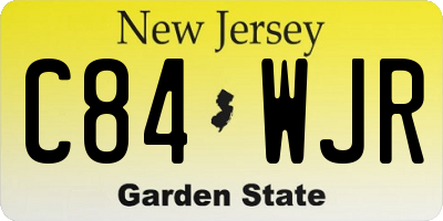 NJ license plate C84WJR