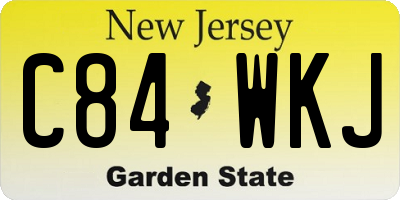 NJ license plate C84WKJ