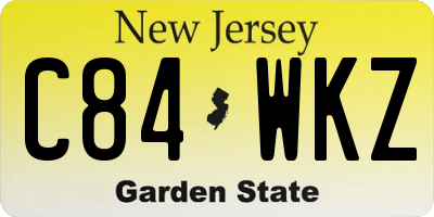NJ license plate C84WKZ