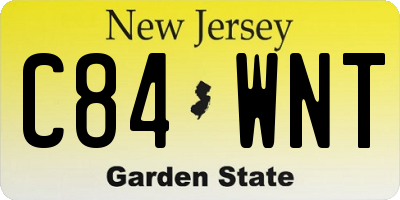 NJ license plate C84WNT