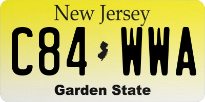 NJ license plate C84WWA