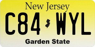 NJ license plate C84WYL