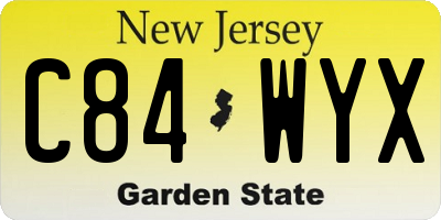 NJ license plate C84WYX