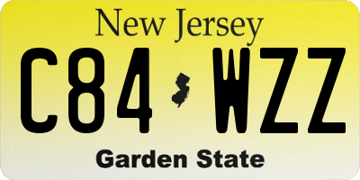 NJ license plate C84WZZ