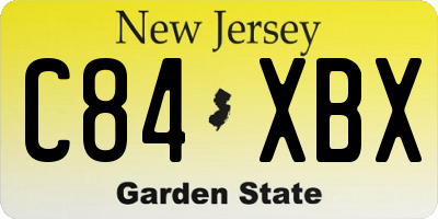 NJ license plate C84XBX