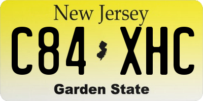 NJ license plate C84XHC
