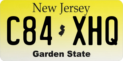 NJ license plate C84XHQ