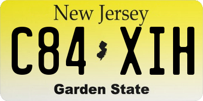 NJ license plate C84XIH