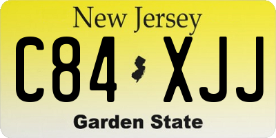 NJ license plate C84XJJ