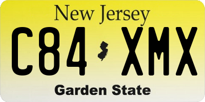 NJ license plate C84XMX