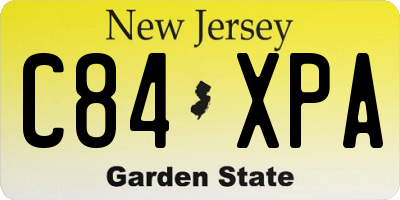 NJ license plate C84XPA