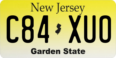 NJ license plate C84XUO