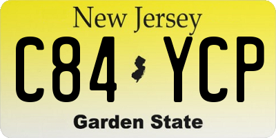 NJ license plate C84YCP