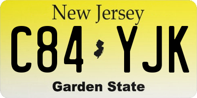 NJ license plate C84YJK