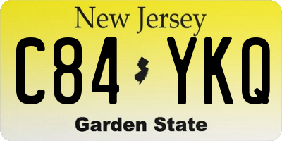 NJ license plate C84YKQ