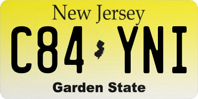 NJ license plate C84YNI