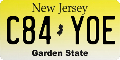 NJ license plate C84YOE