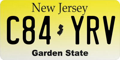 NJ license plate C84YRV