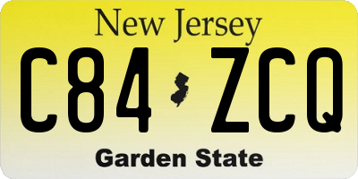 NJ license plate C84ZCQ