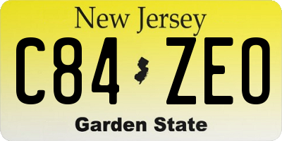 NJ license plate C84ZEO