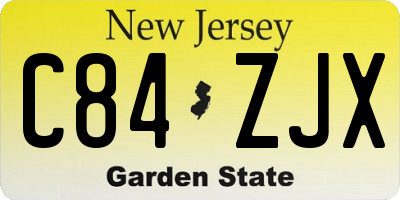 NJ license plate C84ZJX