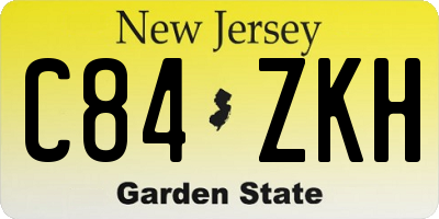 NJ license plate C84ZKH