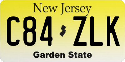 NJ license plate C84ZLK
