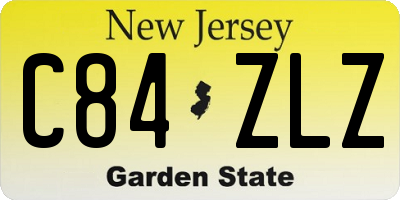 NJ license plate C84ZLZ