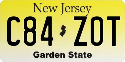 NJ license plate C84ZOT