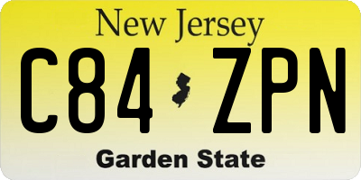 NJ license plate C84ZPN