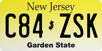 NJ license plate C84ZSK