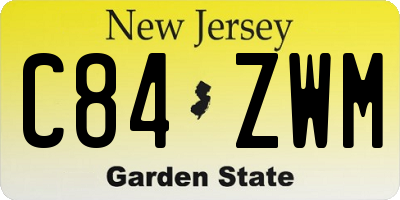 NJ license plate C84ZWM