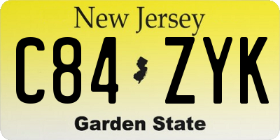 NJ license plate C84ZYK