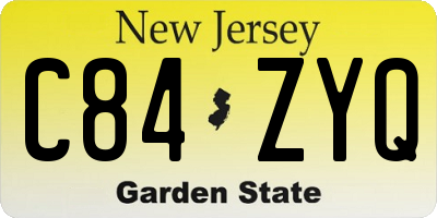 NJ license plate C84ZYQ