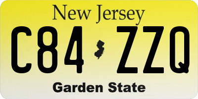 NJ license plate C84ZZQ