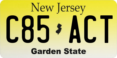 NJ license plate C85ACT