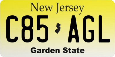 NJ license plate C85AGL