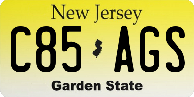 NJ license plate C85AGS