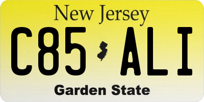 NJ license plate C85ALI