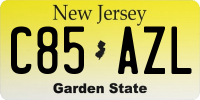 NJ license plate C85AZL