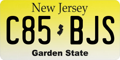 NJ license plate C85BJS