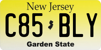 NJ license plate C85BLY